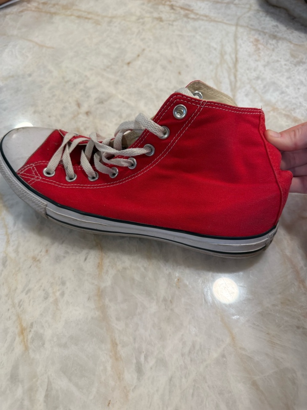 Men’s Red High-Top Converse Sneakers - Picture 7 of 8